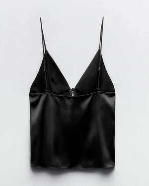 Zara Viral Satin Effect Top With Bow thumbnail 2