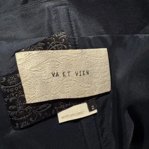 NEW Va Et Vien Dress One Shoulder Linen Silk Cottage Dark Academia HOCO Blue 2 thumbnail 2
