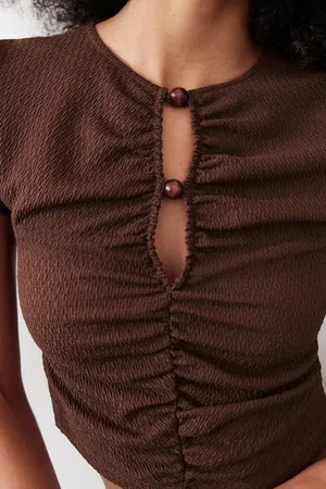 Brown H&M Crop Top  thumbnail 1