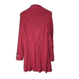 Free People Red Polka Dot Button‎ Dow Shirt Dress Size L thumbnail 7