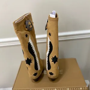 NWT Zodiac Western Boot Faux Suede Caramel size 7 thumbnail 7