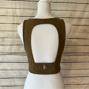 Free People Movement It’s An Illusion Crop Sports Bra Green thumbnail 4