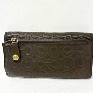 Coach‎ Julia Oh Snap Back Patent Brown Wallet Checkbook Multi Card Slot thumbnail 7
