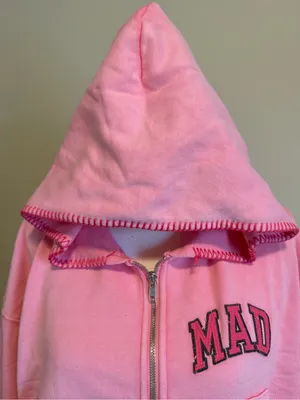 NWT Mad Happy X Gap Pink full size cropped hoodie size large limited edition thumbnail 9