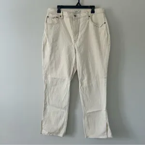 Abercrombie & Fitch 90s Ultra High Rise Curve Love Straight Leg Jeans Cream 33 thumbnail 3