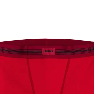 Skims Boxer Shorts Womens Small Red Ribbed‎ Knit Logo Lounge Stretch 5" Inseam thumbnail 2