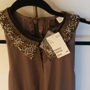 NWT H&M Sleeveless silver‎ dress thumbnail 4