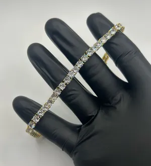 B Jewel Moissanite Tennis Bracelet Gold 5mm 8 Inch Brand New VVS1 Crazy Shine No Pass thumbnail 1