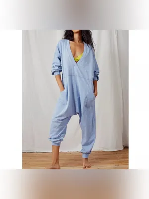 NWOT Free People FP Intimately Just Because Onesie - the rain blue - Small thumbnail 3