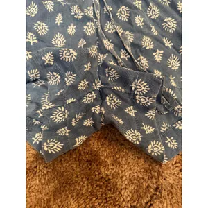 Joie Lyocell Boho Floral Print Pull-On Drawstring Shorts Blue White Paperbag thumbnail 5
