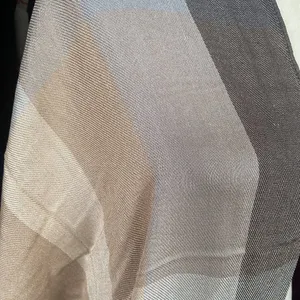 Neutral colored women's rectangle scarf wrap shawl with fringed edges thumbnail 5