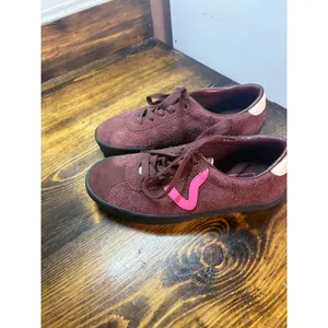 Vans Burgundy And‎ Pink Sneakers Size 7 thumbnail 3