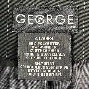 NEW George Size 4 Stripe One Button Blazer Twill Jacket Black thumbnail 5