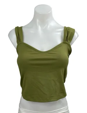 Abercrombie & Fitch Women's Green Sweetheart Neck Sleeveless Crop Tank Top Sz M thumbnail 1