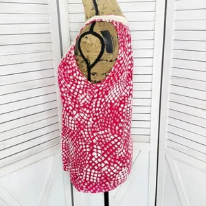 Anthropologie C.‎ Keer Swoop Rope Collar Tank Top Red Medium Dot Print thumbnail 2
