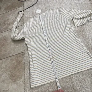 J.McLaughlin Annette Sweater Womens Large‎ NWT Tan Grey Striped Ribbed Knit thumbnail 10