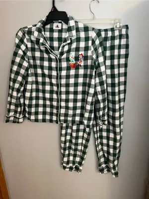 Disney Green and White Buffalo Check Women's Pajama Set thumbnail 1