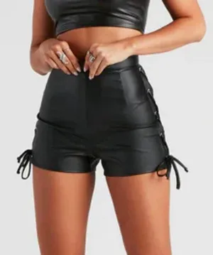 Windsor Lace Up Leather Shorts thumbnail 1