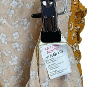 Urban Outfitters Mustard Floral Romper Ruffle Strap Button‎ Front Cottagecore M thumbnail 6