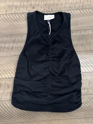 Universal Thread Black Ruched Tank Top thumbnail 1
