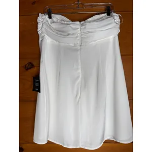 NWT Lulus Gillian White Pleated Strapless Mini Dress Party Cocktail Classy XL thumbnail 4
