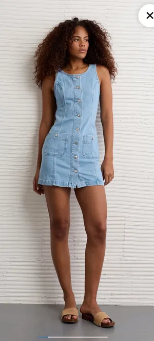 American Eagle NWOT Denim Pinafore Mini Dress thumbnail 1