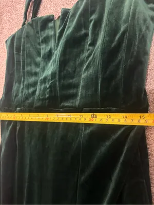 Lulus Women Pristine Luxury Emerald Green Velvet Bustier Maxi Dress L thumbnail 12