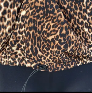 Zara Basic Leopard Print Half-Zip Colorblock Hoodie Pullover - Size XS 🐆✨ thumbnail 14