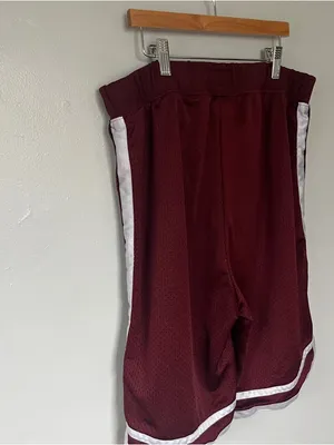 Champion 90’s Maroon Women's Athletic Basketball Shorts with White Trim thumbnail 6