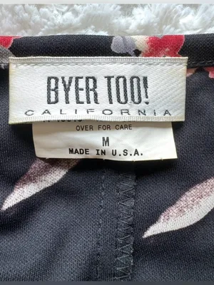 VTG 90s Byer Too Floral Maxi Dress M Black Pink Dark Fairy Whimsigoth Grunge thumbnail 7