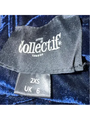 Collectif London blue velvet midi dress pencil sweetheart homecoming whimsigoth thumbnail 8