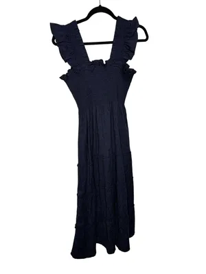 ✨🌙💙 Hill House Home The Nap Dress™ Smocked Ruffle Maxi‎ Dress Size L 🤍🌿 thumbnail 6