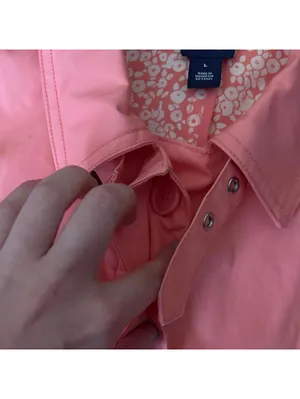 GAP Women's Vibrant Coral Pink Trench Coat Hidden Buttons Pockets Trendy Cotton thumbnail 4