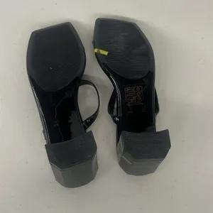 Jeffrey Campbell sz7 black strappy open toe heels block heel jelly jamm 3 shoe thumbnail 4