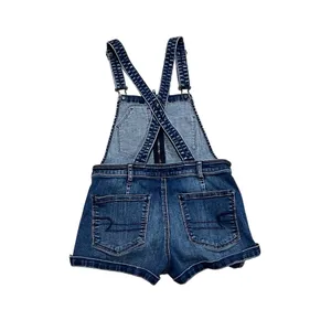 American Eagle Outfitters Shortalls Womens S Blue Denim Stretch Zip Front thumbnail 6