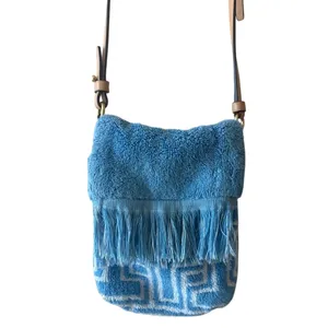 Tory Burch Terry Phone Crossbody Blue Fringe Mini Bag‎ thumbnail 2