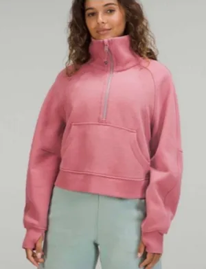 Lululemon Scuba Size XL/XXL Brier Rose Oversized Funnel High Neck Half Zip Comfy thumbnail 1