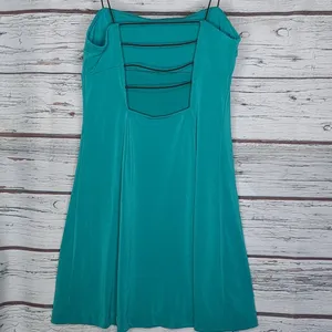Anthropologie Silence + Noise stretch green spaghetti strap dress sz XS thumbnail 4