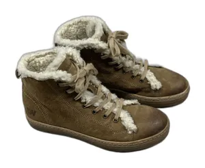 Weinbrenner Boots Womens 39 US 8 Brown Suede Leather Faux Fur Lace Up thumbnail 1