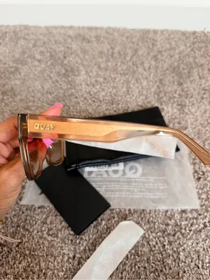 NIB Quay unisex Drive In 51mm Square Sunglasses in Crystal oat/sepia thumbnail 11