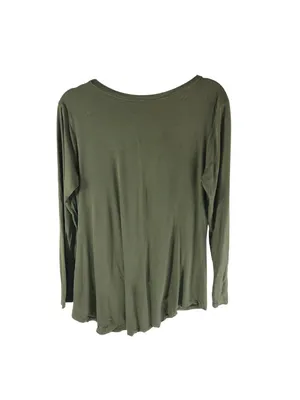 Terez Womens Olive Green Long Sleeve Twist Front Top Size M thumbnail 2