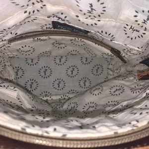 Myra handmade tooled bag leather & cotton carve detachable strap thumbnail 13