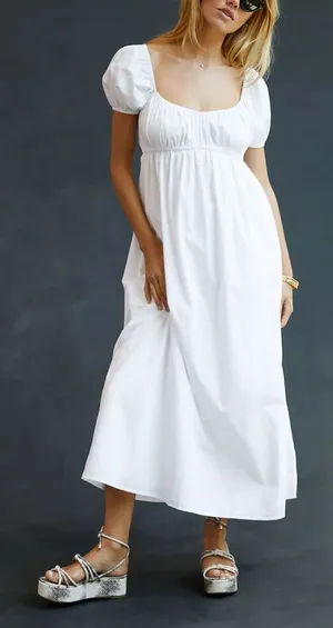 NEW Faithfull Squareneck Midi Dress XS thumbnail 1
