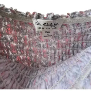 Miss Selfridge‎ Floral Smocked Mini Dress Pink Orange Square Neck US 6 18E19BPNK thumbnail 4