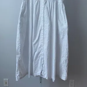 Paris Sport Club Cotton Boho Coastal Prairie Eyelet Button Midi Dress 7 White thumbnail 5