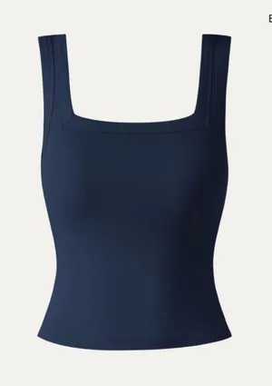 OGL Slinky Square Open Back Bra Tank Top Navy Small NWT thumbnail 1