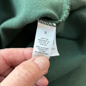 Aerie Oversized Lace Up Hoodie-Distressed Hunter Green, boxy fit. Size Medium thumbnail 5