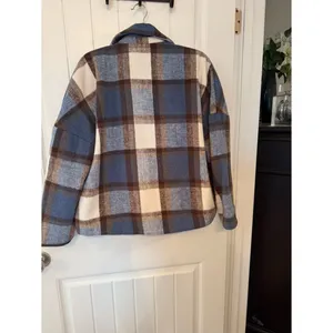 Ci Sono Brown Lined Coat with Blue Knit Collar thumbnail 2