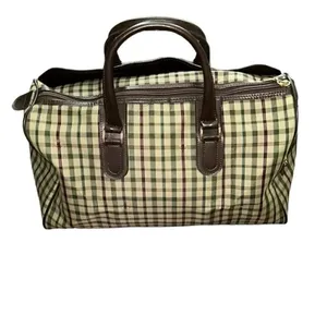 Lasserre Paris Unisex Vintage Checkered Boston Bag thumbnail 6
