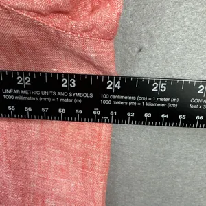 Tahari Top 1X Plus Pink Linen Tunic Side Button 3/4 Sleeve Popover Shirt Coastal thumbnail 6